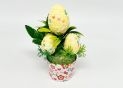 Decoratiune Ghiveci cu flori+ou 1buc ML1-41