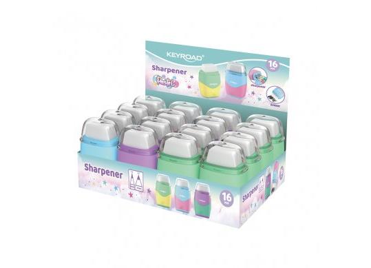 Ascutitoare Keyroad 2in1 cu radiera, Pastel KR972412