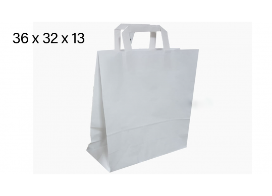 Punga hirtie alba 45*35*15 90gr, cu minere rasucite 453515W