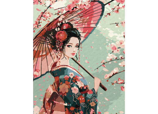 Tablou (40*50/cifre) Doamna intr-un kimono KHO8464