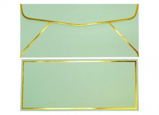 Plic DL 110x240mm 5buc+felicitare Verde pal,dung.aurie ML48-2 7511-2V