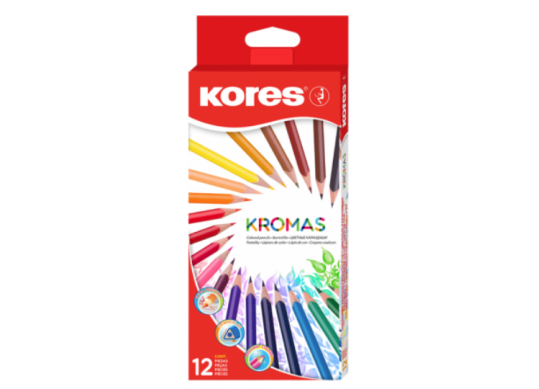 Creioane color Kores 12cul KROMAS (triunghiulare) K93391