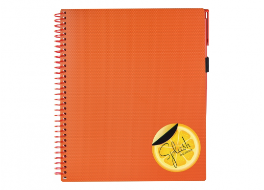 Carnet B5 120foi + pix Splash oranj cu spira O20840-06