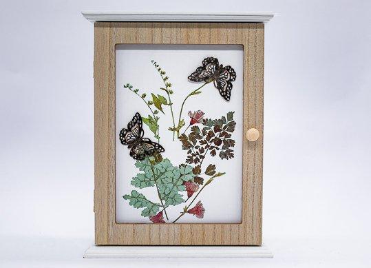 Suvenir Suport pentru chei lemn fluturi/plante 243389