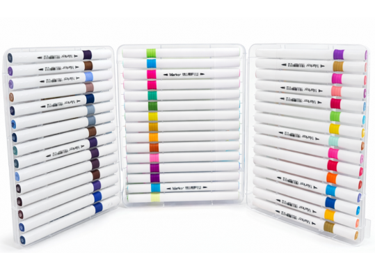 Carioci 48 culori 2 parti virf rotund/pensula ML16-5(cut.plast) TD6625-48