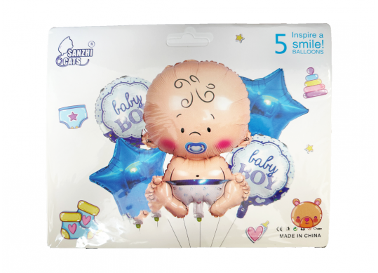 Baloane compozitii 5buc baby baiat 232269S