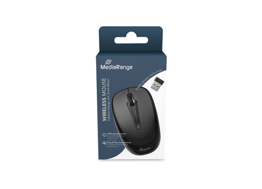 Mouse Wireless Media Range 3-button optical, black MROS216