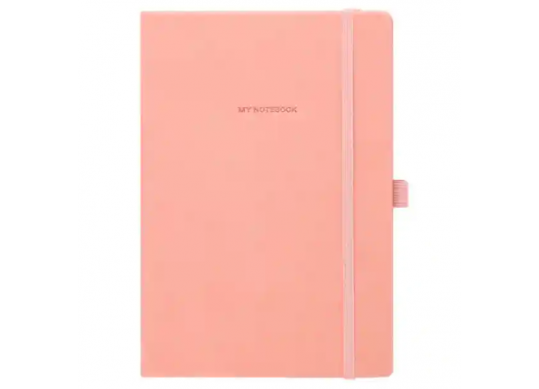 Agenda nedatata A5 96foi mate,coperta tare cu elastic Coral ID2105