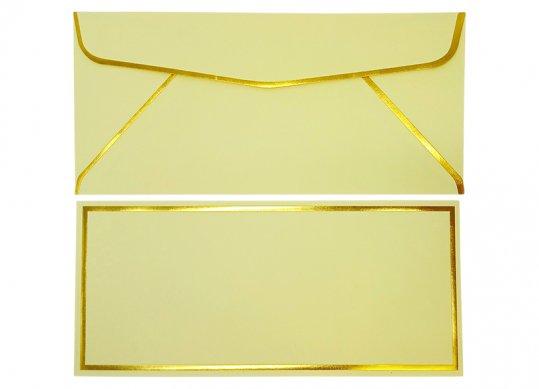 Plic DL 110x240mm 5buc+felicitare Galben pal,dung.aurie ML48-2 7511-2G