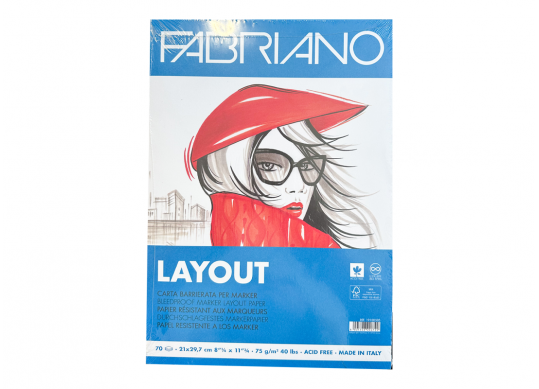 Hirtie bloc Fabriano Layout A4 75g 70foi 19100505