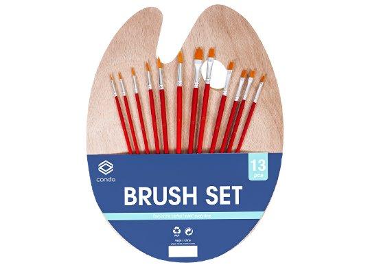 Pensula Conda sintetica 12buc+paleta placaj mare A1001514