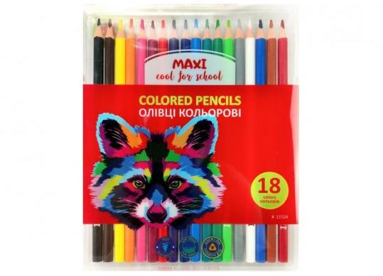 Creioane color Maxi 18 culori plastic triunghiulare MX11524