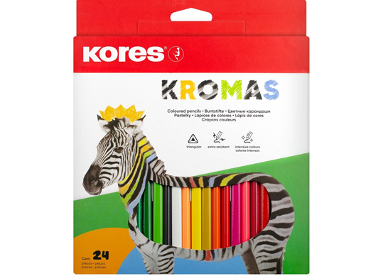 Creioane color Kores 24cul KROMAS (triunghiulare) K93392