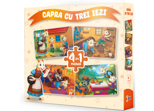 Puzzle 4in1 Capra cu trei iezi PD4123