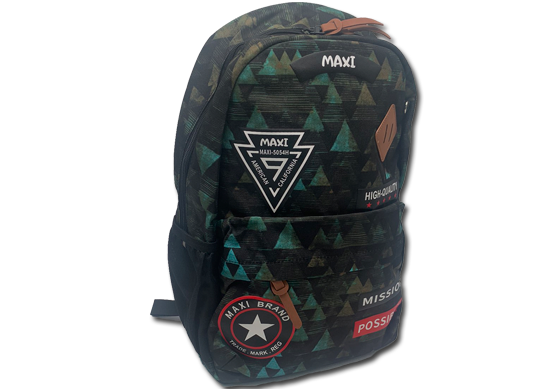 Ghiozdan anatomic 16.5 Negru-verde (44x30x16cm) MX5054Hgreen