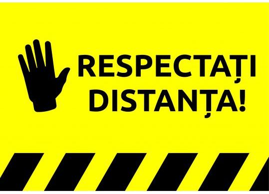 Eticheta info Respectati distanta, 21X30cm (laminat) BX000003