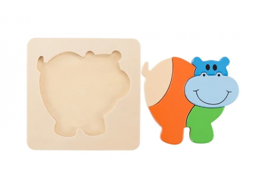 Puzzle din lemn Hippo 59932