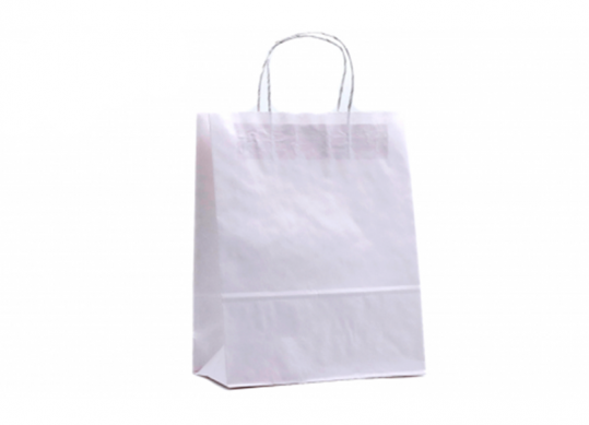 Punga hirtie alba 38*25*10 135gr, cu minere rasucite 382510W