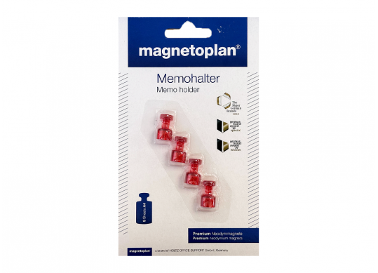 Magnet MEMOHALTER, 4buc. Rosu(GERMANY) 1666118