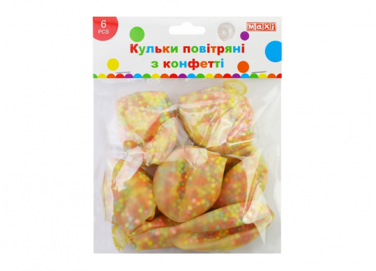 Baloane colorate 6buc Confetti mix Maxi MX630005
