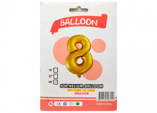 Balon folie Cifra 8 auriu 100cm 221942