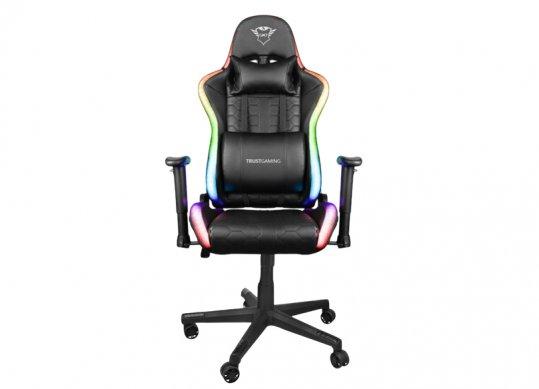 Scaun Gaming Trust GXT716 RIZZA / 150kg / 155 - 195cm / RGB LED Illuminated / Black TR_23845