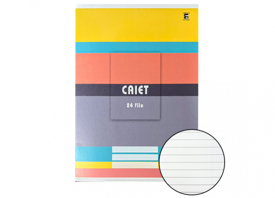 Caiet 24foi LUX dictando carton (linie ingusta) C003477