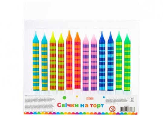 Lumanare p/u torta MAXI color (12buc) 8cm MX627057P