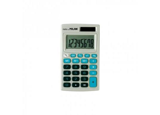 Calculator Milan 08 digiti de buzunar cu capac (albastru) 150208BBL