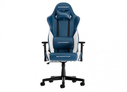 Fotoliu Gaming Chairs DXRacer GLADIATOR-23-L / 150kg / 180-200cm / Blue/White GLADIATOR-N23-L-BW-LTC-X1