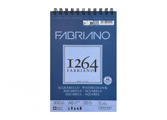 Hirtie bloc cu spira Acuarela 1264 A5 300g 30foi 19100648