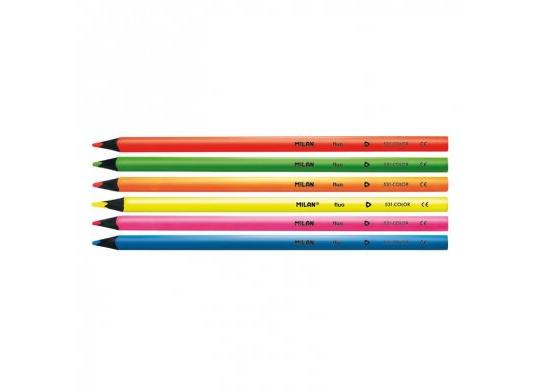 Creioane color Milan 6cul fluo triunghiulare 0752306