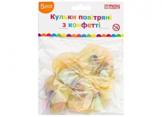 Baloane colorate 5buc Confetti color Maxi MX431
