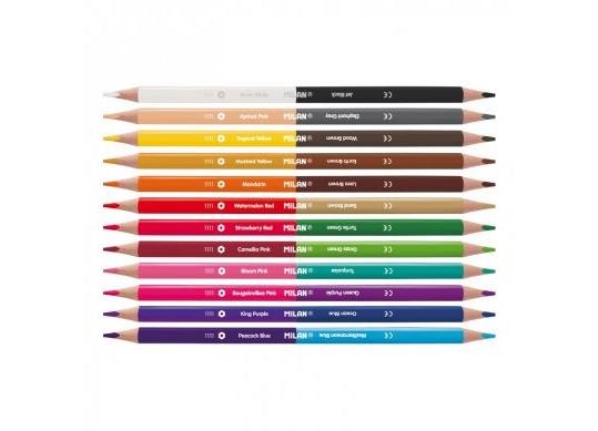 Creioane color Milan 12cul duble triunghiulare 07112312