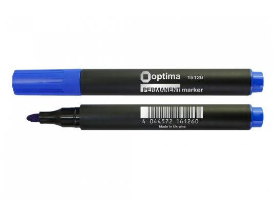 Marker Permanent Optima (2-3mm/virf rotund/albastru) O16126