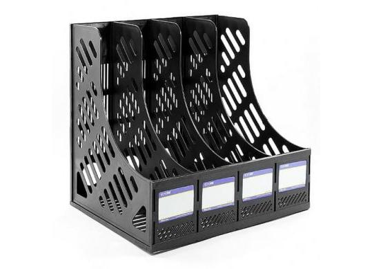 Tavita verticala plastic 4 sectii (neagra) E31902-01