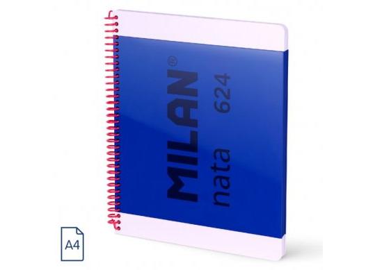 Caiet A4 80foi (albe) Milan spira/albastru 57041E80B