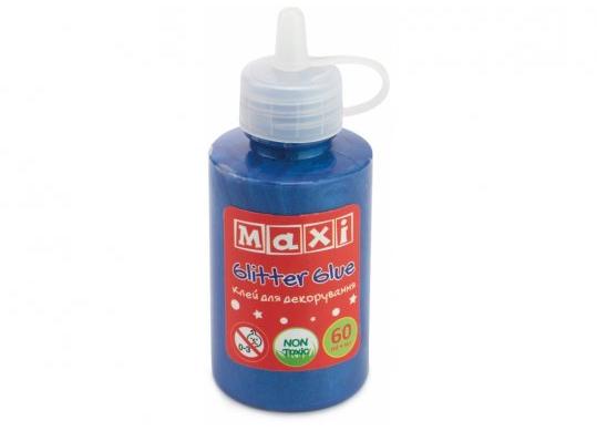 Lipici decor cu sclipici perlat Maxi tub 60ml.albastru MX61778