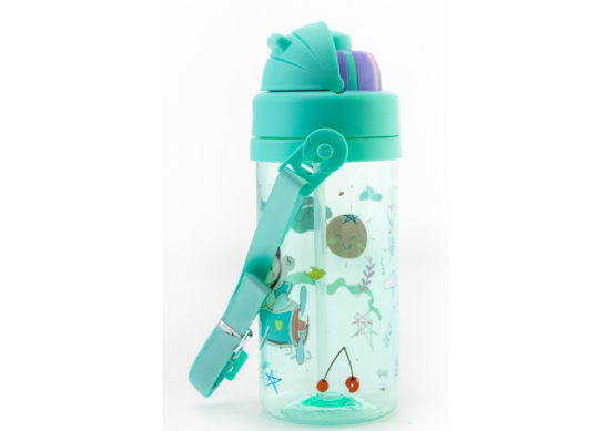 Sticla de apa 450 ml (plastic) cu pai MX61331