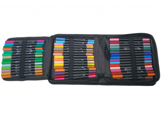 Liner fine+Brush 60 culori 49-13(0.4mm-1-2mm) geanta 001-60T