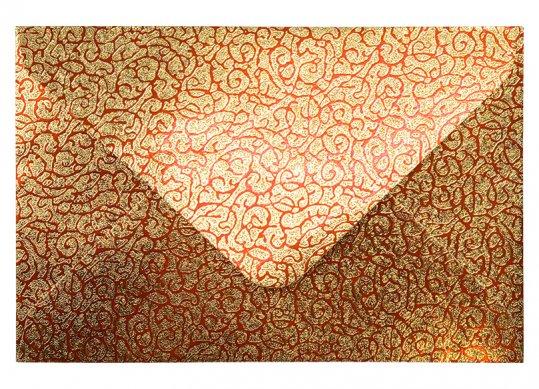 Plic C6 12x18cm 10buc Rosu-auriu uzor ML48-3 216795