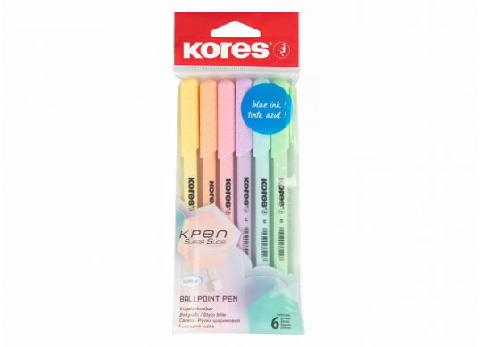 Pix set 06 culori Kores albastru 1mm(Pastel) K37066