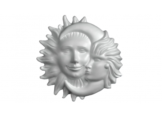 Figurina polistiren 26x26x4,3-Ø 26cm soare-luna (Soleluna) OSLP