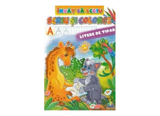 Carte invat sa scriu (scriu si colorez litere de tipar) A4 CN (16p) CN358019