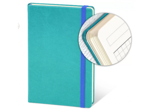 Agenda nedatata A5 cu elastic Turcoaz 13*21 cm 96 foi patratele AG1321-189