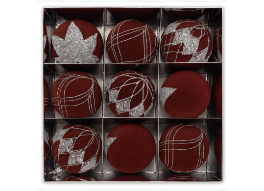 Jucarii pentru Brad set 9buc/8cm ML28-3(visina,catifea) 231941