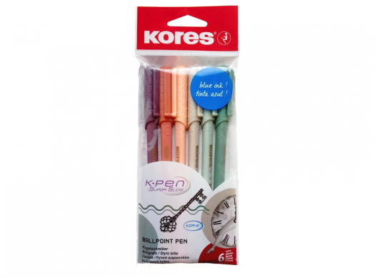 Pix set 06 culori Kores albastru 1mm (Vintage) K37067