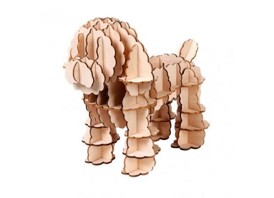 Puzzle 3D placaj lemnos pudel 91x53x75mm 3DM-1 pudel