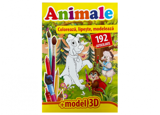 Carte Coloreaza,Lipeste,Modeleaza 3D Animale CN139146