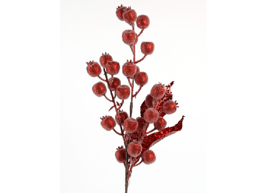 Crenguta decorativa pomusoare rosii 60cm JH24165